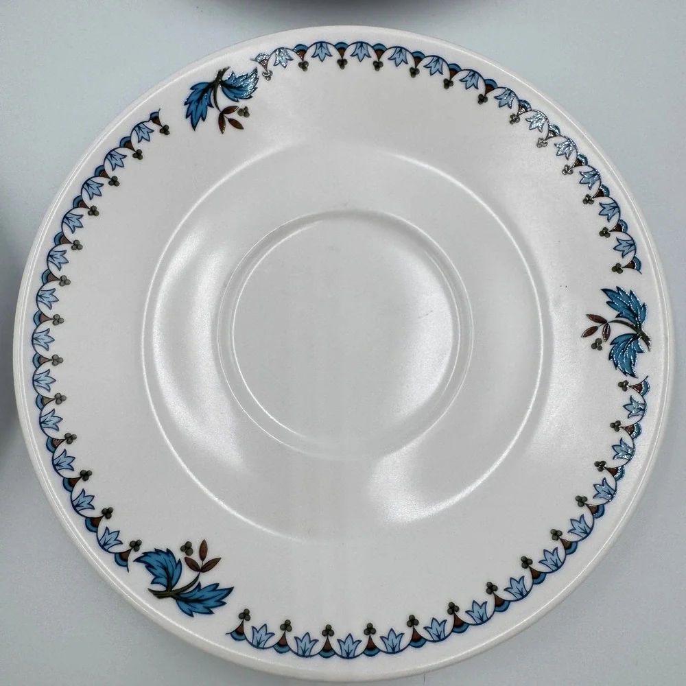 Noritake Saucers White Blue Moon 9022 Progression China Set of‎ 4